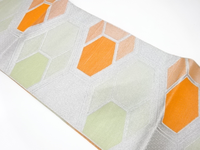 JAPANESE NAGOYA OBI / UNUSED / WOVEN KIKKO PATTERN